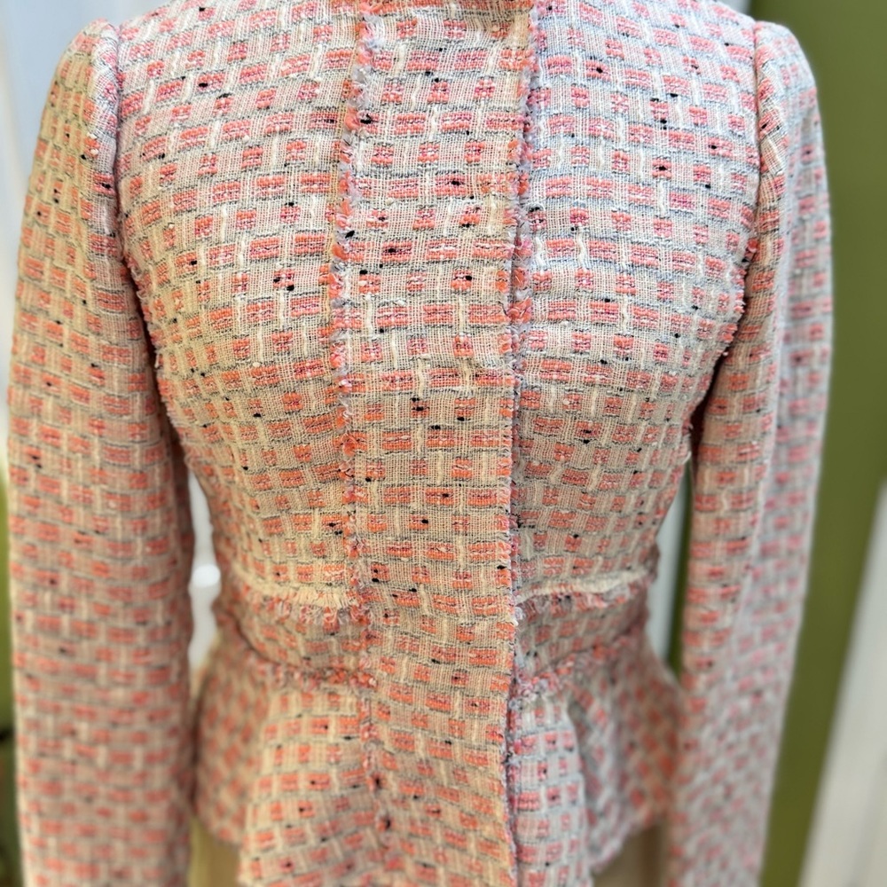 Rebecca Taylor Pink Long Sleeve Mandarin Collar Blouse